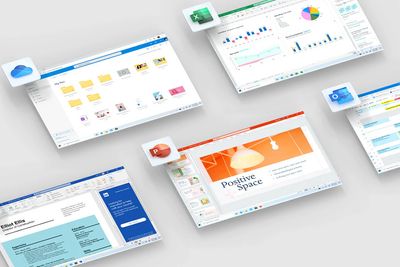 Et utvalg av produktene i Microsoft 365, tidligere kjent som Office 365.