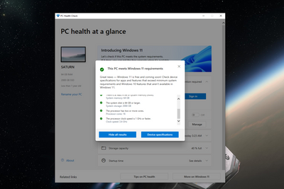 Denne PC-en støtter Windows 11 fullt ut, men hvis det ikke var tilfelle, ville PC Health Check gitt beskjed om hva som manglet.