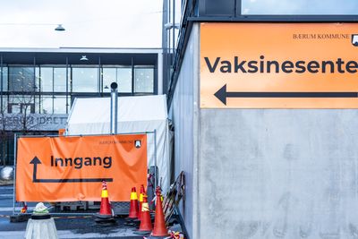 Vaksinasjonssenter på Rud i Bærum.