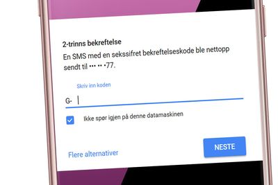 Med totrinnsbekreftelse kan du bli bedt om å taste inn en engangskode du mottar via SMS.