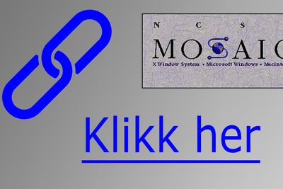 Nettleseren NCSA Mosaic var tidlig ute med å sette farge på hyperlenkene. Men de var ikke blå fra starten av.