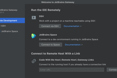 Den tynne klienten kan kobles til serverbaserte IDE-er via SSH eller Jetbrains' nye Space-tjeneste.