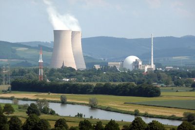 Det tidligere kjernekraftverket Grohnde i Tyskland,