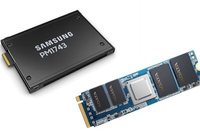 SSD-ene Samsung PM1743 og Adata Project Nighthawk er begge PCIe 5.0-baserte.