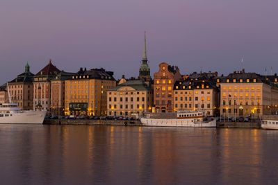 Gamlebyen i Stockholm sett fra Skeppsholmen. Illustrasjonsfoto.