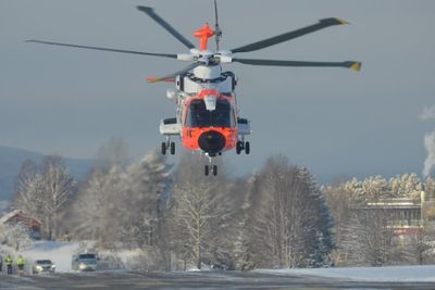 Redningstjenestens AW101-helikoptre var blant helikoptertypene som ble testet på Kjeller.