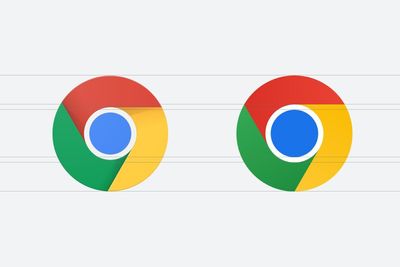 Chrome-logoen har fått et knippe svært subtile oppdateringer. Den til høyre er den nye versjonen.