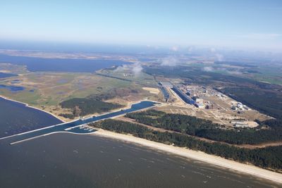 Lubmin ved Greifswald i Tyskland, hvor Nord Stream-gassrørene kommer inn. Nord Stream 2 er ferdig bygget, men blir ikke åpnet.