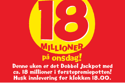 Mega-annonse fra Lotto på forsiden av Dagbladet.no 3. september 2001.