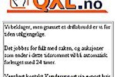 Statusmelding om driftsavbrudd på QXL.no.