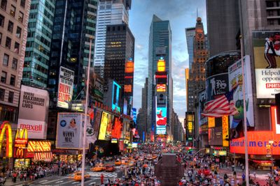 Times Square i New York. Illustrasjonsfoto.