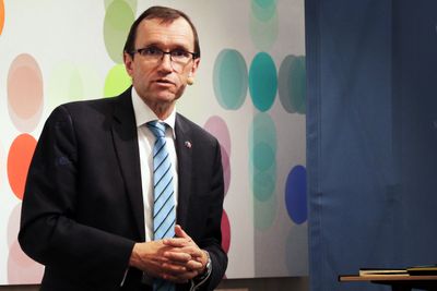 Klima- og miljøminister Espen Barth Eide var i Brussel torsdag og deltok blant annet på et seminar om grønn skipsfart. (Foto: Norges EU-delegasjon)