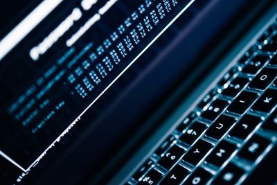 Password Hacking Concept Photo. Laptop Computer and Password Hacking Algorithm on the Computer Scree ...