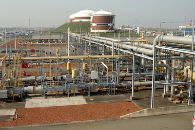 Gasscos terminal i Zeebrugge, der store mengder norsk gass strømmer inn i det europeiske markedet. 