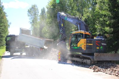 Veiarbeid, gangvei, fortau, Volas, Kongsvinger juli 2020