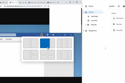 Øverst i bildet ser vi menyen som dukker opp i Chrome OS, den er foreløpig blank. Men den kan bli noe som minner om menyen i Windows, som vi ser nederst i bildet.