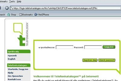 Telefonkatalogen.no.