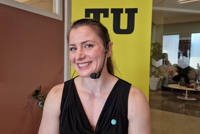 Teknas valgkomite innstiller Elisabet Haugsbø fra Trondheim som ny president. Her fra en podkast-innspilling hos Teknisk Ukeblad Media.
