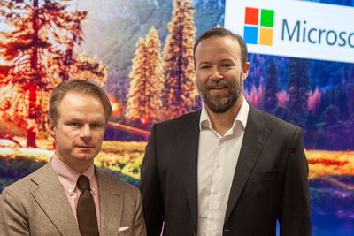 David Hansen, Enterprise Public Sector Sales Manager i Microsoft Norge, og Andre Stene Larsen, CEO
i DNI.