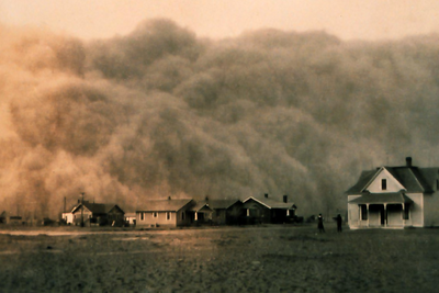 Støvstormen på vei inn over Texas i april 1935.