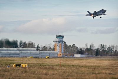 Rygge 20191106. Forsvaret viser frem sine nye F-35 jagerfly på Rygge militære flyplass i Østfold onsdag.Foto: Håkon Mosvold Larsen / NTB