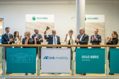 Link Mobilitys  toppsjef Thomas Berge ringte med bjellen for å markere børs.noteringen i 2020