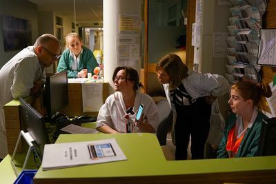 Sykehusdirektør Grethe Aasved under innføringen av Helseplattformen ved St. Olavs hospital i midten av november.