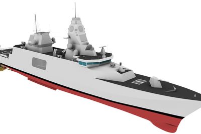 En illustrasjon av den kommende ASWF-fregatten publisert av det nederlandske forsvarsdepartementet i 2021. Planen er at Nederland og Belgia skal ha to fartøyer hver. Fregatten er i ferd med å redesignes og skal blant annet bli noe større.