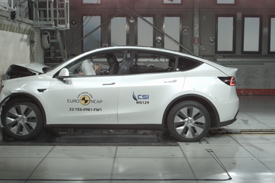 Tesla Model Y i Euro NCAP 2022. Bilen var den tryggeste i kategorien små offroadbiler.