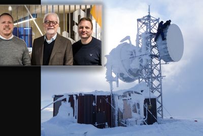 Kontrakten med Ice på rundt 500 millioner kroner for å bygge 5G-nett, er en av de største noen gang for Site Service. Innfelt fra venstre administrerende direktør Eivind Helgaker i Ice, daglig leder Terje Hoemsnes og leder for installasjon, Jøran Ytterdal Ødegård, begge i Site Service.