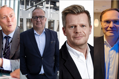 Fra venstre: Administrerende direktør Kjell Rusti i Sopra Steria Skandinavia, norgessjef Geir Arne Olsen i Netcompany, kommunikasjonsdirektør Christian Brosstad i Atea og norgessjef Jens Middborg i Capgemini.