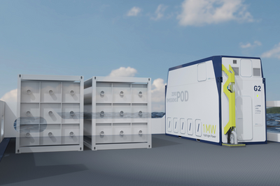 Containeren til høyre, kalt Zero Emission Pod, inneholder et komplett system med brenselceller (fra 200 kW til maks 1 MW) samt ventilasjon, kjøling, sikkerhetssystemer, kontrollsystem, DC/DC-drives, drivstoffdistribusjonssystem og andre tekniske installasjoner. Containerne til venstre inneholder beholdere for trykksatt hydrogen.