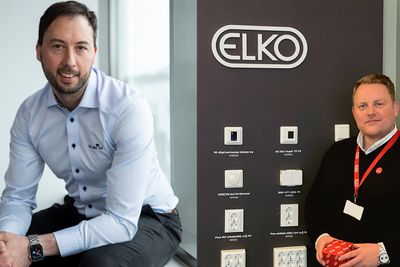 Til venstre Per Arne Meek, COO i VestlandsHus, til høyre Stein-Helge Eide, Sales Specialist i ELKO.