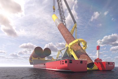 U-hekken  (U-Stern) fungerer som en beskyttet dokk. Krana behøver ikke å løfte tårnet, men vipper det bare opp og senker det ned.