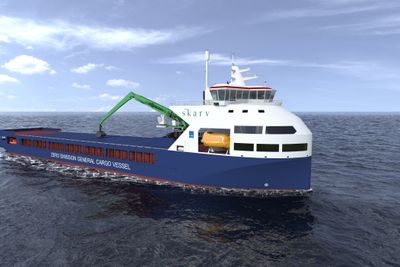 LMG Marin har designet bulkskip for Skarv Shipping Solutions. Den kan komme i ulike varianter med og uten rotorseil og med eller uten selvlosser.  4000–5000-tonneren er 88,4 meter lang og 15,6 meter bred.