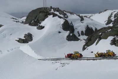 Fra brøytingen av Lysevegen i 2020. 