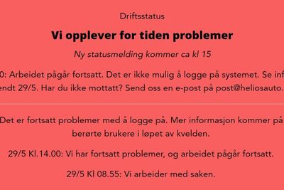 Holder kundene løpende oppdatert: Dette er meldingen som ligger ute på selskapets nettsider.