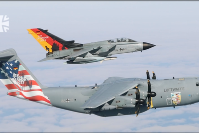 Det tyske luftforsvaret stiller med 16 Tornado og 5 A400M i Air Defender-øvelsen, hvorav disse to eksemplarene har fått spesialdekor.