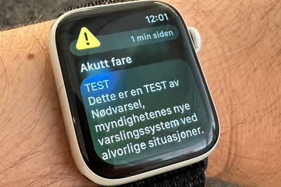 Slik så det ut for de som mottok nødvarselet på smartklokke. 