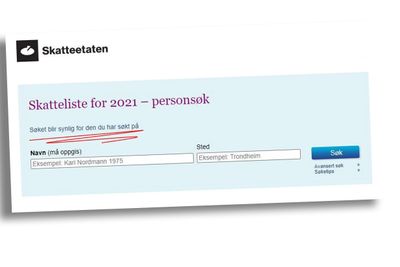 Fra 2014 ble det slutt på anonyme søk i skattelistene.