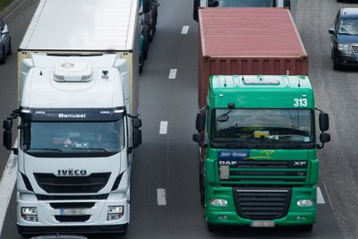 Lorries driving on a motorway