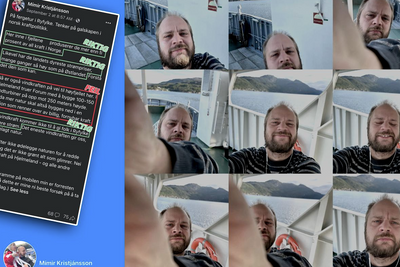 Mímir Kristjánsson har dessverre ødelagt frontkameraet sitt, så selfie blir ni ganger så vanskelig.