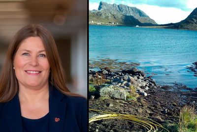 Nordland er spredt befolket, noe som ifølge fylkesråd for plan og næring, Linda Helen Haukland, forklarer den lave bredbåndsdekningen i fylket. Den høyre delen av bildet er fra en bredbåndsutbygging i Krystad i Lofoten.