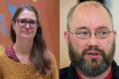 Fagforeningslederne Stina Hassel (NTL Forsvar) og Torbjørn Bongo (Norges offisers- og spesialistforbund).