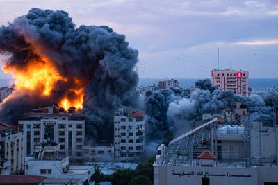 Et israelsk luftangrep på Gazastripen lørdag.