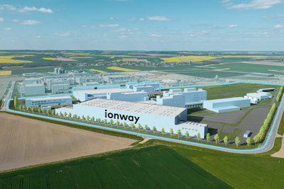Slik ser Ionway for seg at fabrikken vil se ut. Polske myndigheter spytter i 350 millioner euro for å realisere prosjektet.