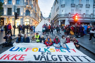 Fra Fosen-aksjonen ved Stortinget og Karl Johan 11. oktober 2023. 