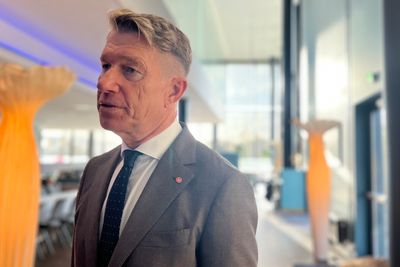 Olje- og energiminister Terje Aasland (Ap) deltok fredag på NVEs Energidager på Fornebu. 