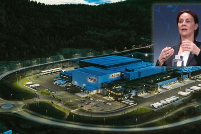 Telenor Norge-sjef Birgitte Engebretsen innfelt i et bilde av Asko Oslofjords anlegg i Holmestrand. Asko var en av de første kundene av industrielt mobilnett fra Telenor, eller mobilnett som tjeneste, som de kaller det selv.  