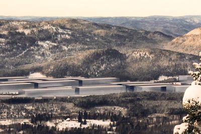 Slik ser Google for seg at kjempeanlegget kan bli på Gromstul, omtrent 10 kilometer nord for Skien sentrum.